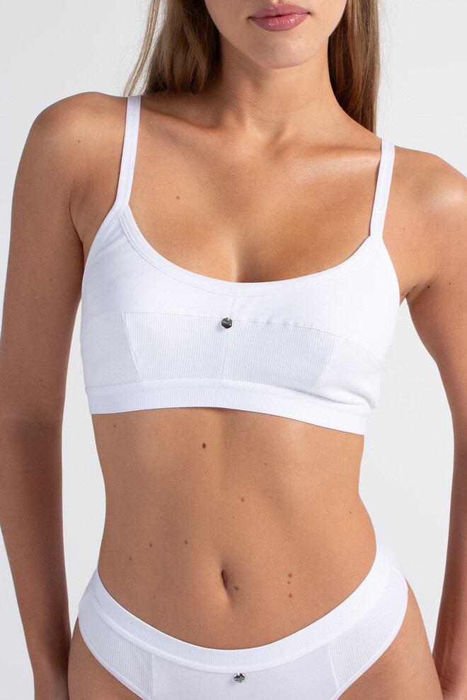 Бавовняний бюстгальтер-топ в рубчик URBAN RIB 4109/60 Giulia (white), білий