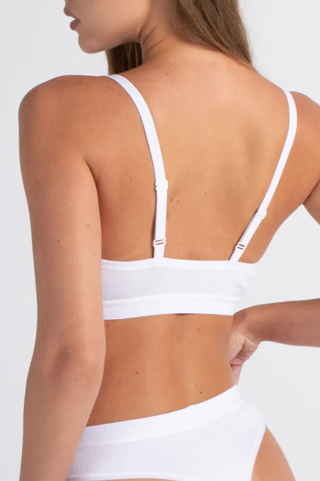 Хлопковый бюстгальтер-топ в рубчик URBAN RIB 4109/60 Giulia (white), белый