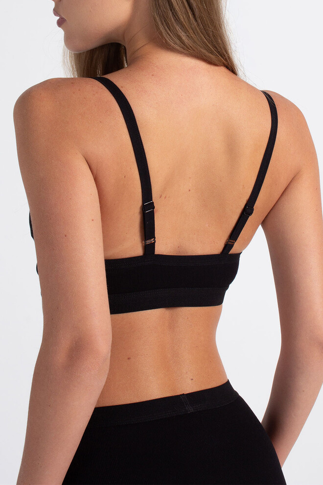 Бавовняний бюстгальтер-топ в рубчик URBAN RIB 4109/60 Giulia (black), чорний