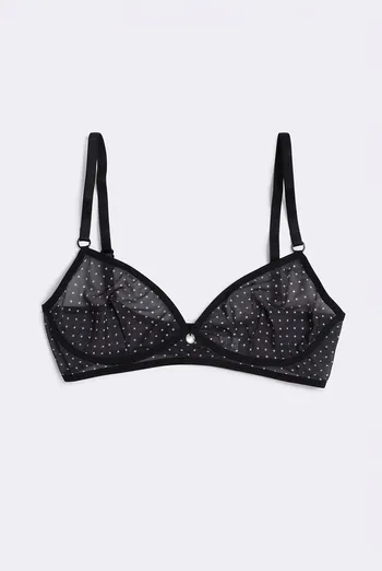 Бюстгальтер бралетт в горошек Glam 1611/40 Giulia (black dots), черный Бюстгальтер бралетт в горошек Glam 1611/40 Giulia (black dots), черный