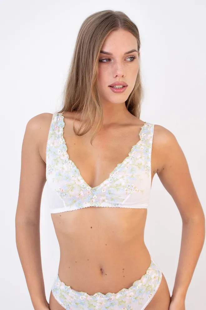 Бюстгальтер бралет з мережива OLYMPIA 1301/47 Giulia (white/blue), білий