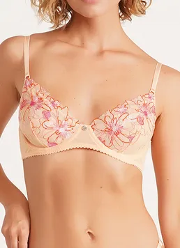 Бюстгальтер из сетки с цветочной вышивкой RAVENNA 1616/41 Giulia (peach), оранжевый Бюстгальтер из сетки с цветочной вышивкой RAVENNA 1616/41 Giulia (peach), оранжевый