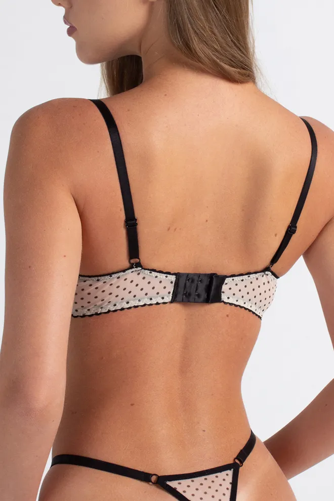 Бюстгальтер в горошек Glam 1001/40 Giulia (beige dots), бежевый