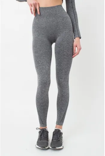 Термолегінси з моделюючою вставкою в рубчик THERMO LEGGINGS MELANGE Giulia (nero (1)), сірий Термолегінси з моделюючою вставкою в рубчик THERMO LEGGINGS MELANGE Giulia (nero (1)), сірий