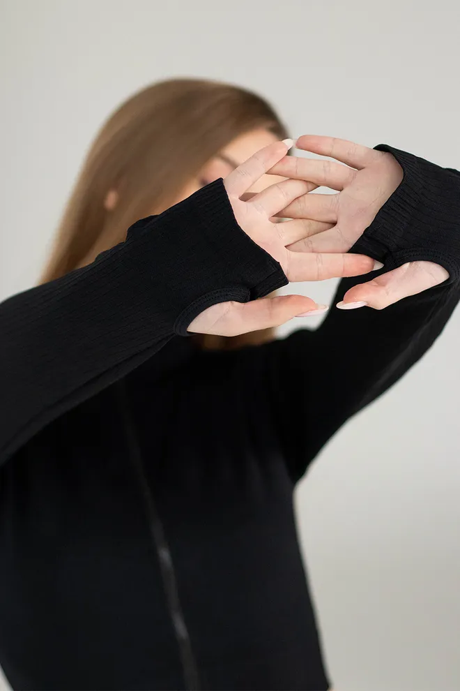 Кроп-кофта на блискавці FLEX CROP «Zip-Up Active» Flexit (black), чорний