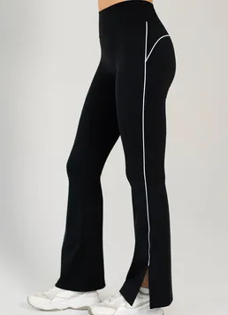 Леггинсы с окантовкой FLEX FLARED PANTS Retro Stripe Flexit (black), черный