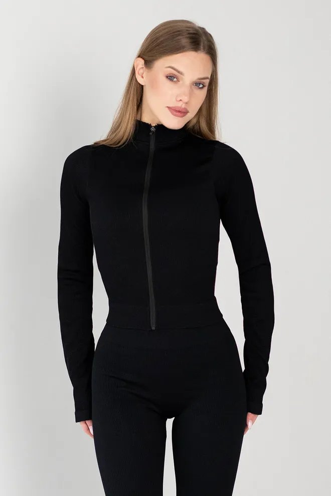 Лонгслів на блискавці FLEX LONGSLEEVE «Bare» Flexit (black), чорний