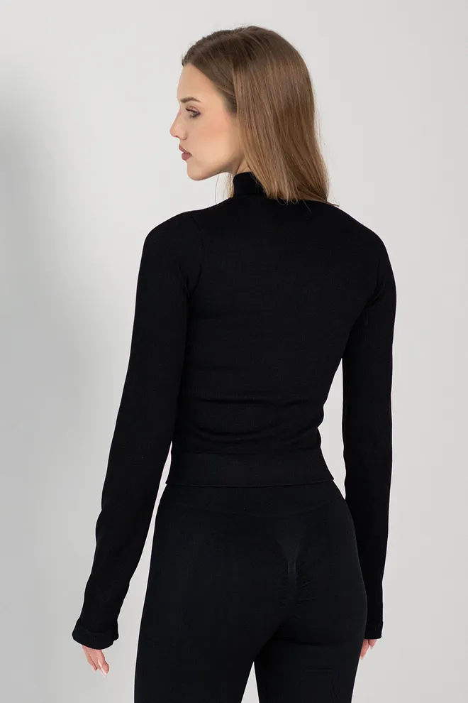 Лонгслів на блискавці FLEX LONGSLEEVE «Bare» Flexit (black), чорний