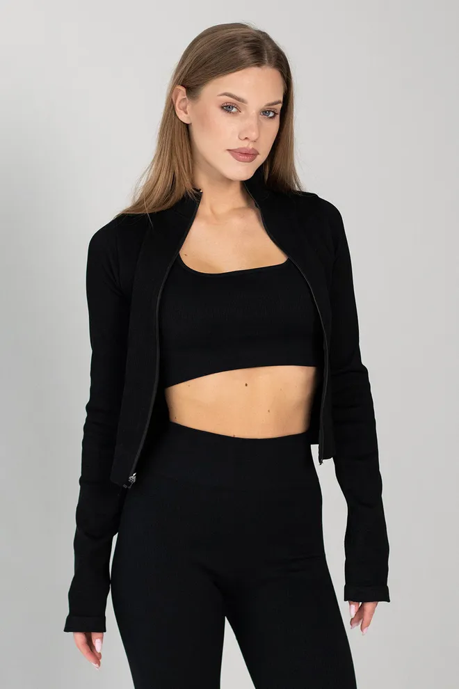 Лонгслів на блискавці FLEX LONGSLEEVE «Bare» Flexit (black), чорний