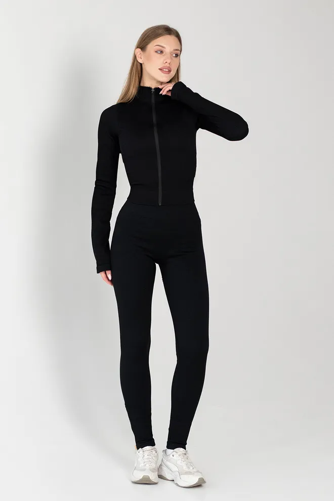 Лонгслів на блискавці FLEX LONGSLEEVE «Bare» Flexit (black), чорний