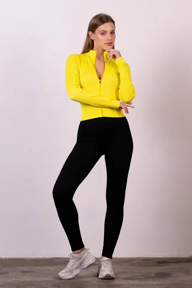 Лонгслив на молнии FLEX LONGSLEEVE «Bare» Flexit (cold lemon), желтый