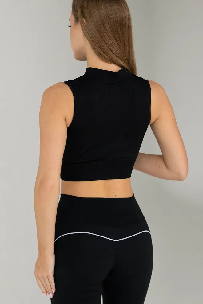 Топ-майка на молнии FLEX TOP "Turbo Zip" Flexit (black), черный