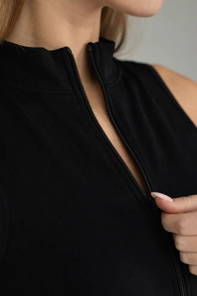 Топ-майка на молнии FLEX TOP "Turbo Zip" Flexit (black), черный