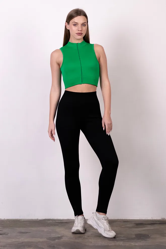 Топ-майка на молнии FLEX TOP «Turbo Zip» Flexit (emerald), зеленый