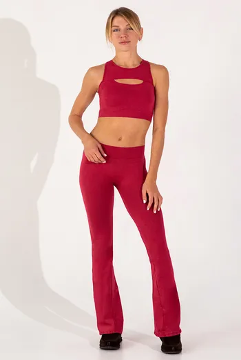 Бесшовные леггинсы клеш FLEXING LEGGINGS JIVE Flexit (winterberry), красный