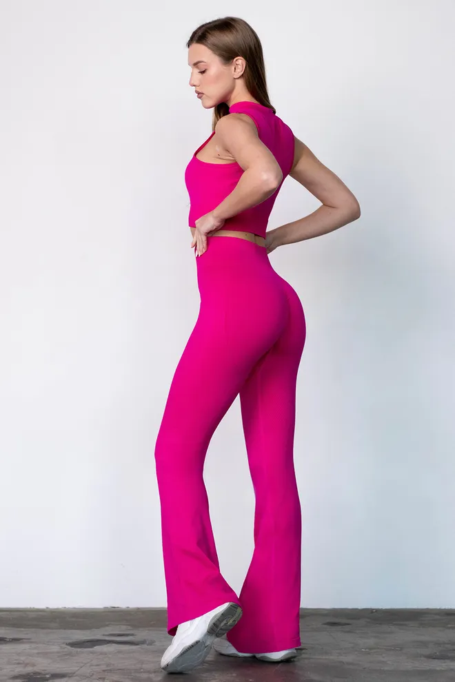 Леггинсы клеш с push-up эффектом FLEXING LEGGINS «Sculpt Flare» Flexit (baton rouge), розовый