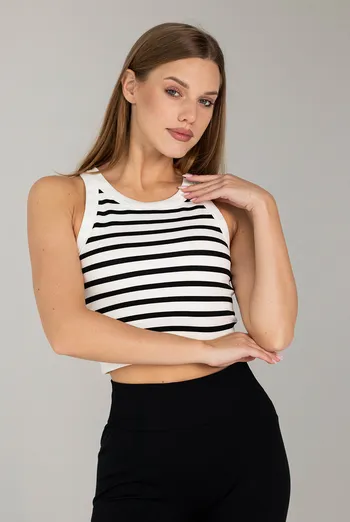 Кроп-топ у смужку FLEX TOP «Strip» Flexit (white/black), білий/чорний Кроп-топ у смужку FLEX TOP «Strip» Flexit (white/black), білий/чорний