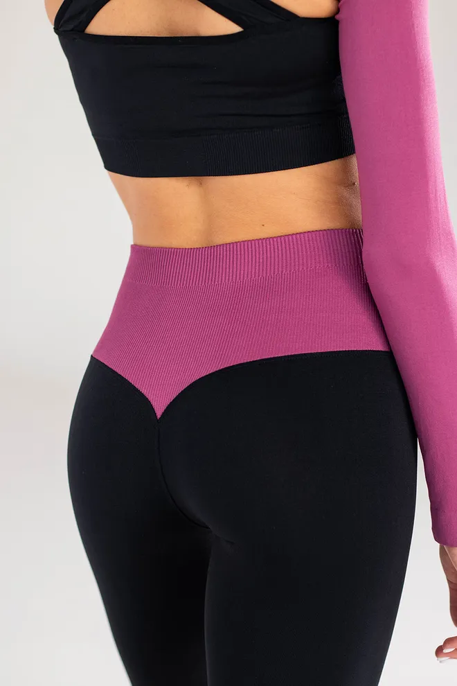 Леггинсы с push-up эффектом FLEXING LEGGINGS GLAM Flexit (black/domsor), черный/фиолетовый