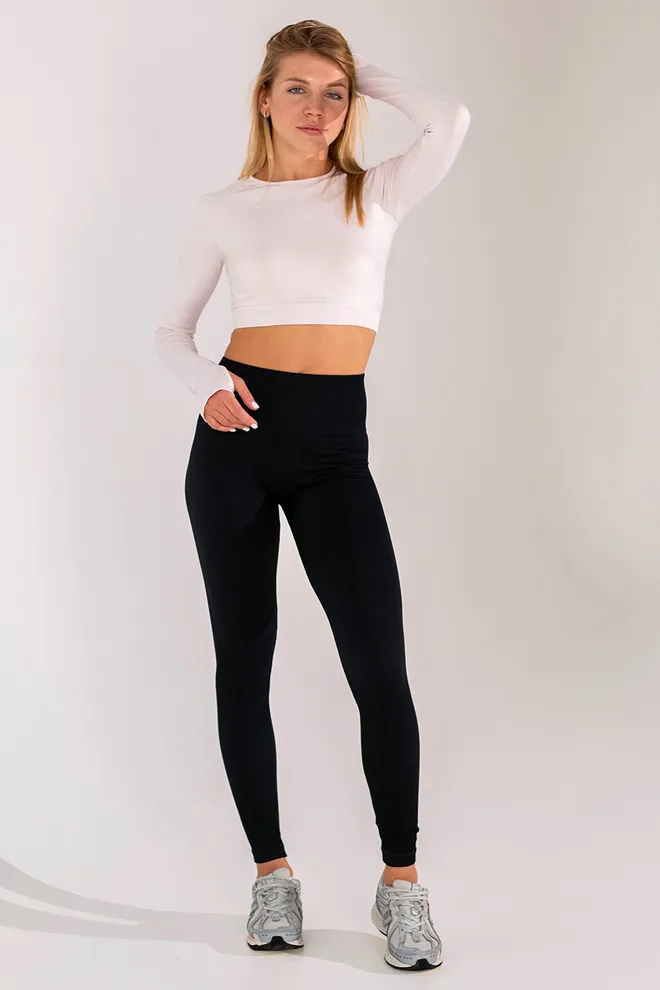 Леггинсы в рубчик FLEXING LEGGINGS POWER Flexit (black), черный