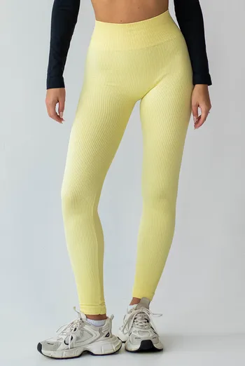 Леггинсы в рубчик FLEXING LEGGINGS POWER Flexit (lemon grass), желтый