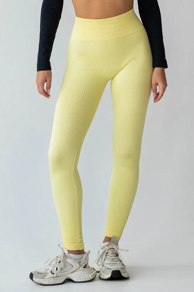 Леггинсы в рубчик FLEXING LEGGINGS POWER Flexit (lemon grass), желтый