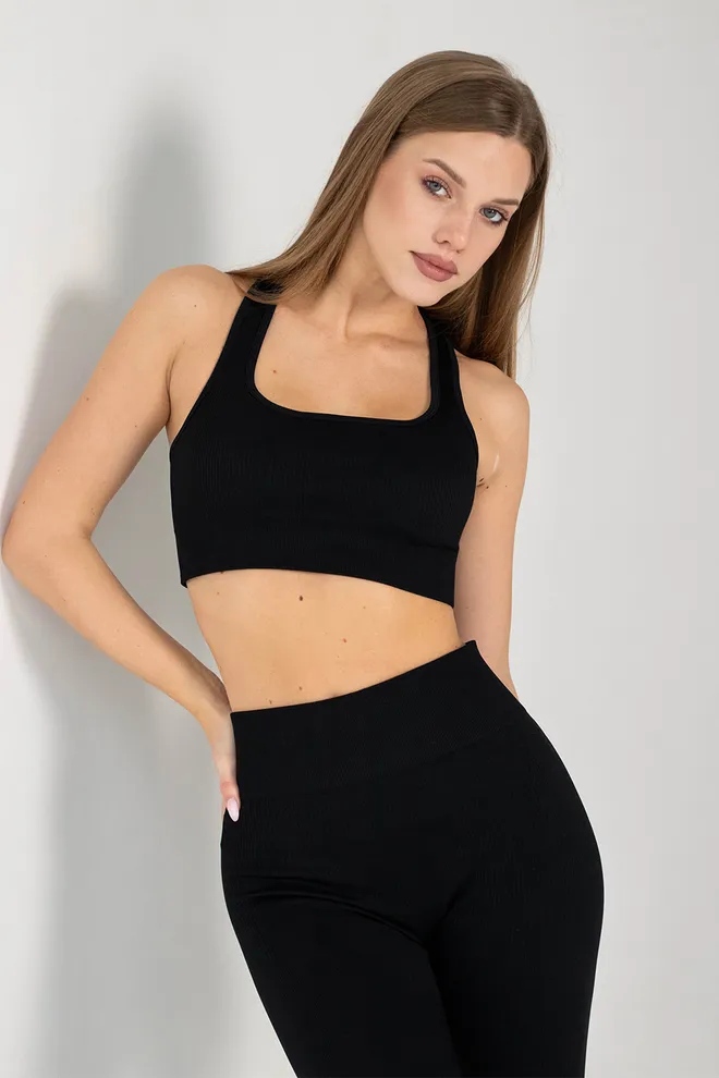 Топ в рубчик Flex top «Cut-Out Fit» Flexit (black), черный