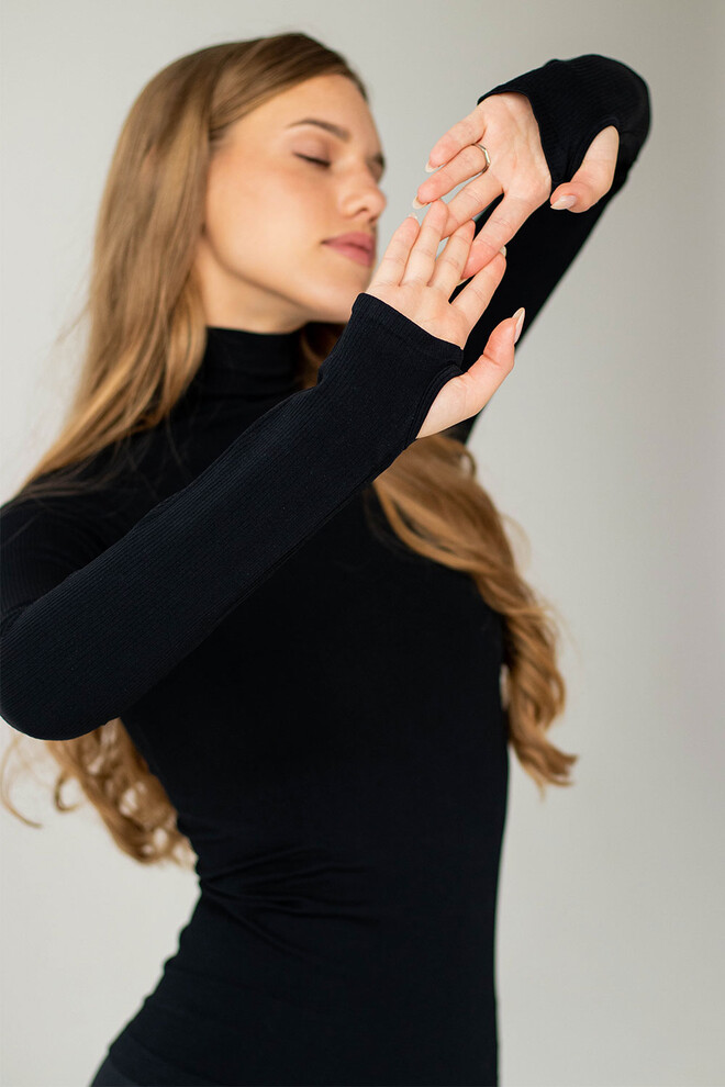 Водолазка в рубчик PFB FLEX LONGSLEEVE POWER Flexit (black), чорний