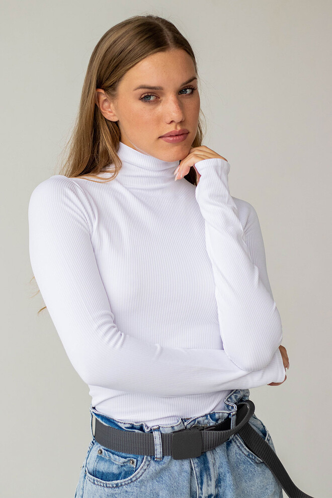Водолазка в рубчик PFB FLEX LONGSLEEVE POWER Flexit (white), білий