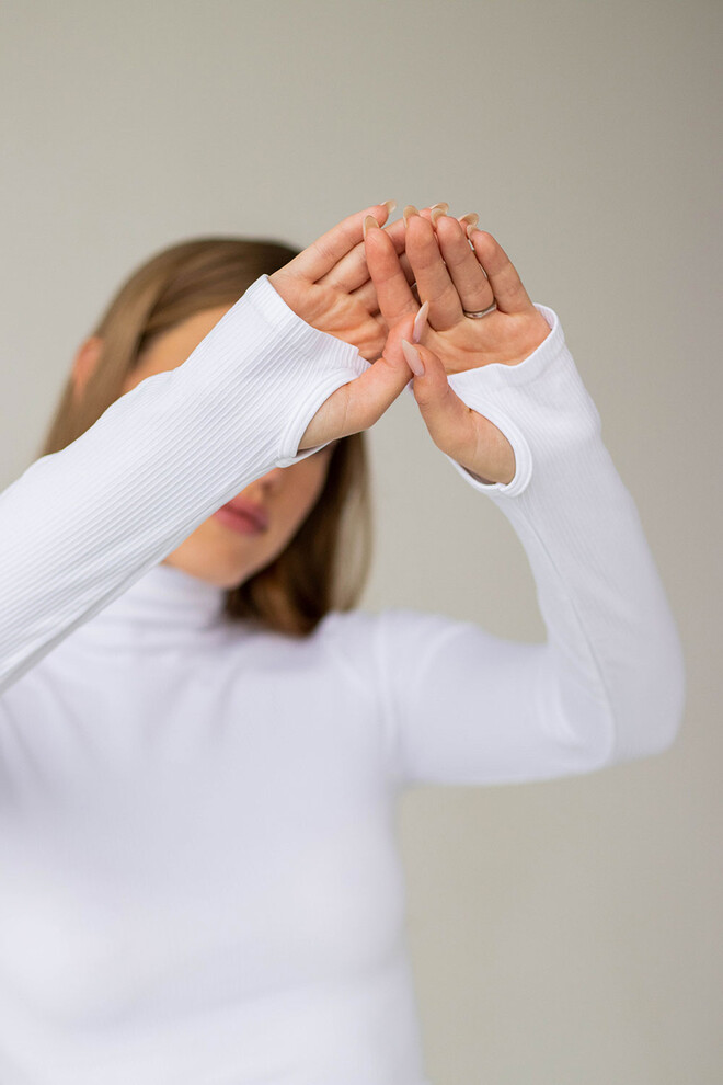 Водолазка в рубчик PFB FLEX LONGSLEEVE POWER Flexit (white), білий