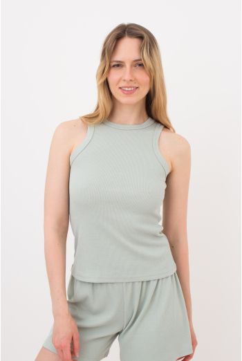 Майка з бавовни в рубчик RIB 3814/010 Giulia mint (зелений) Майка з бавовни в рубчик RIB 3814/010 Giulia mint (зелений)
