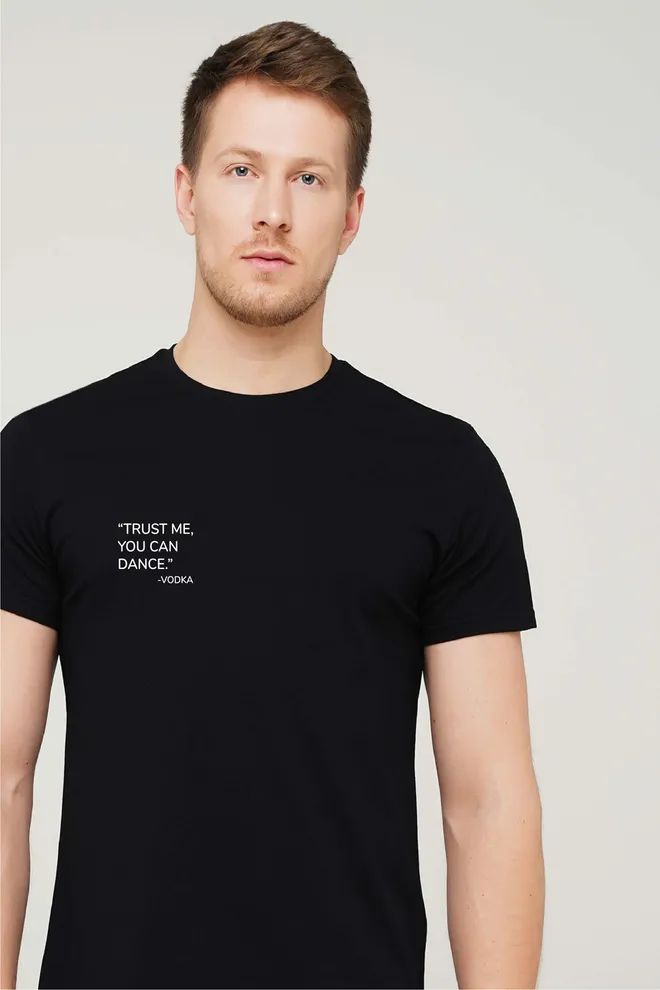 Футболка с принтом «Trust me, you can dance» T-SHIRT MEN UNIQUE PRINT 4601/010, black M00041 черный