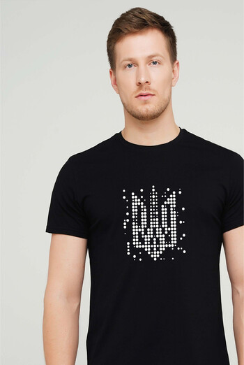 Футболка чоловіча з принтом "Герб" T-SHIRT MEN UNIQUE PRINT 4601/010 black M00019, чорний