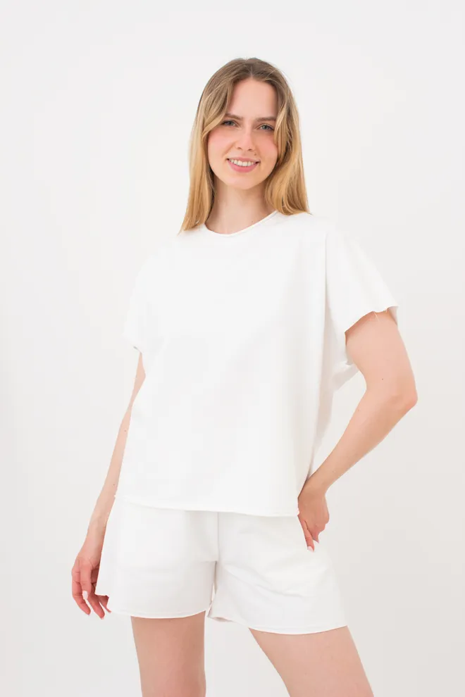 Жіноча футболка-кімоно з бавовни STREET STYLE 4814/180 Giulia (milk), білий