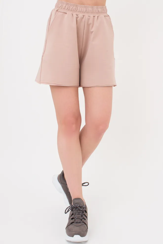 Жіночі шорти з необробленим краєм STREET STYLE 4204/180 Giulia (dark beige), бежевий