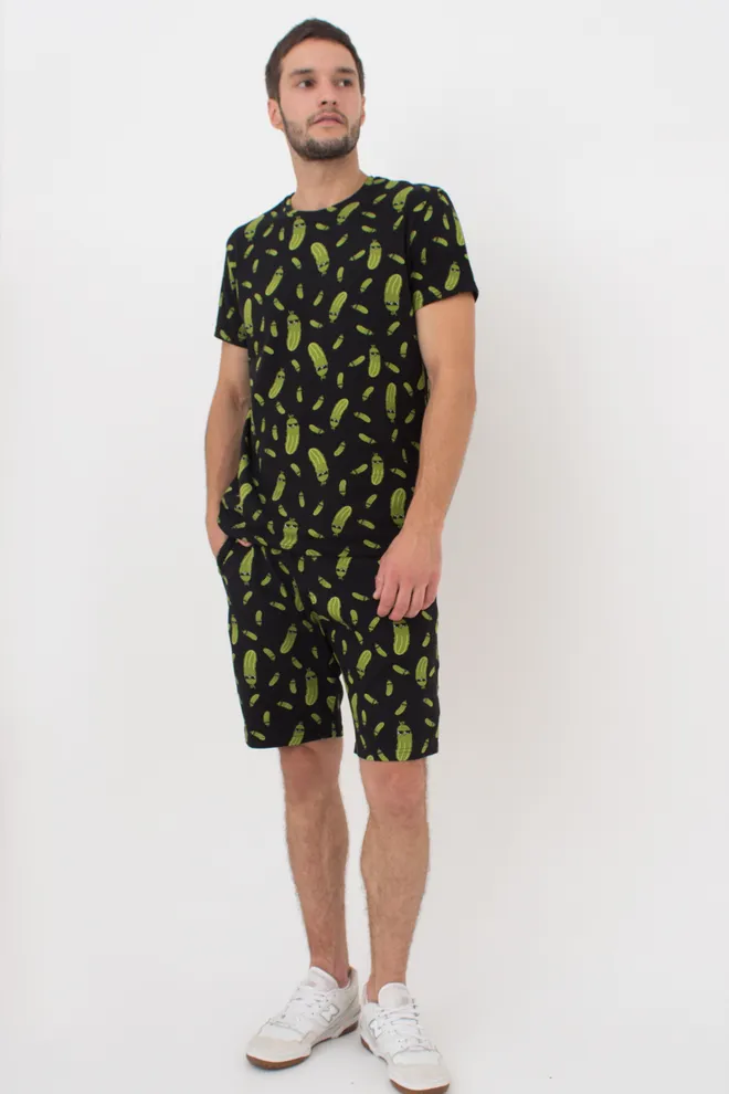 Футболка чоловіча з принтом огірки COUNTRY PRINT 4601/010 black/cucumbers (чорний)