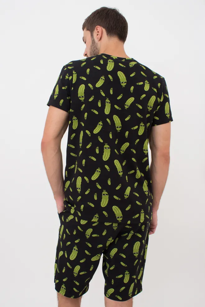 Футболка чоловіча з принтом огірки COUNTRY PRINT 4601/010 black/cucumbers (чорний)