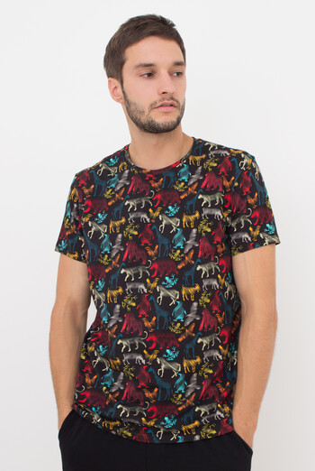 Футболка чоловіча Adam 49/409/010 Giulia (black/animal), чорний Футболка чоловіча Adam 49/409/010 Giulia (black/animal), чорний