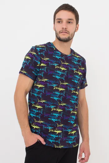 Футболка мужская Adam 49/409/010 Giulia (purple/shark), фиолетовый