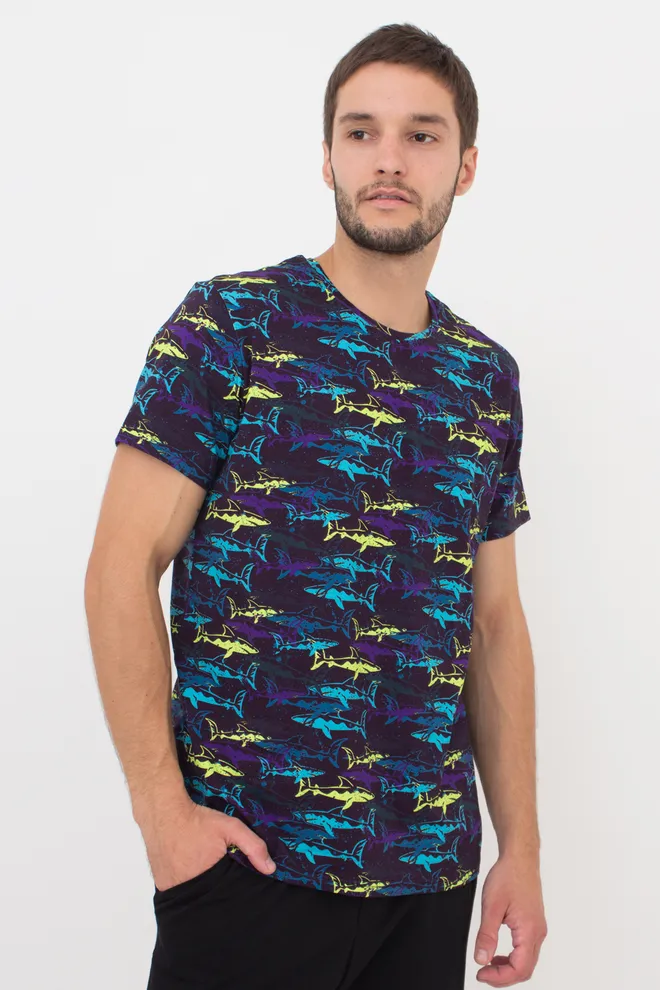 Футболка чоловіча Adam 49/409/010 Giulia (purple/shark), фіолетовий