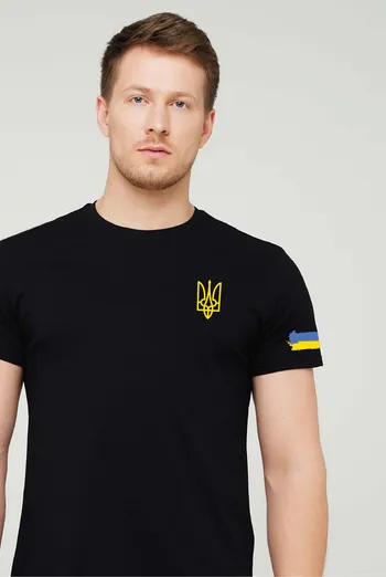 Футболка с патриотической символикой T-SHIRT MEN UNIQUE PRINT 4601/010, black M00021 (черный) Футболка с патриотической символикой T-SHIRT MEN UNIQUE PRINT 4601/010, black M00021 (черный)