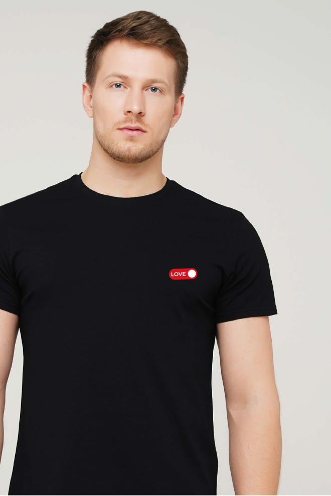 Футболка з написом "LOVE" T-SHIRT MEN UNIQUE PRINT 4601/010, black M00022 (чорний)