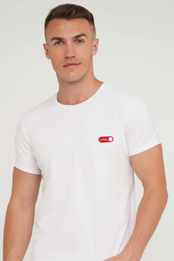 Футболка с надписью "LOVE" T-SHIRT MEN UNIQUE PRINT 4601/010, white M00022 (белый)