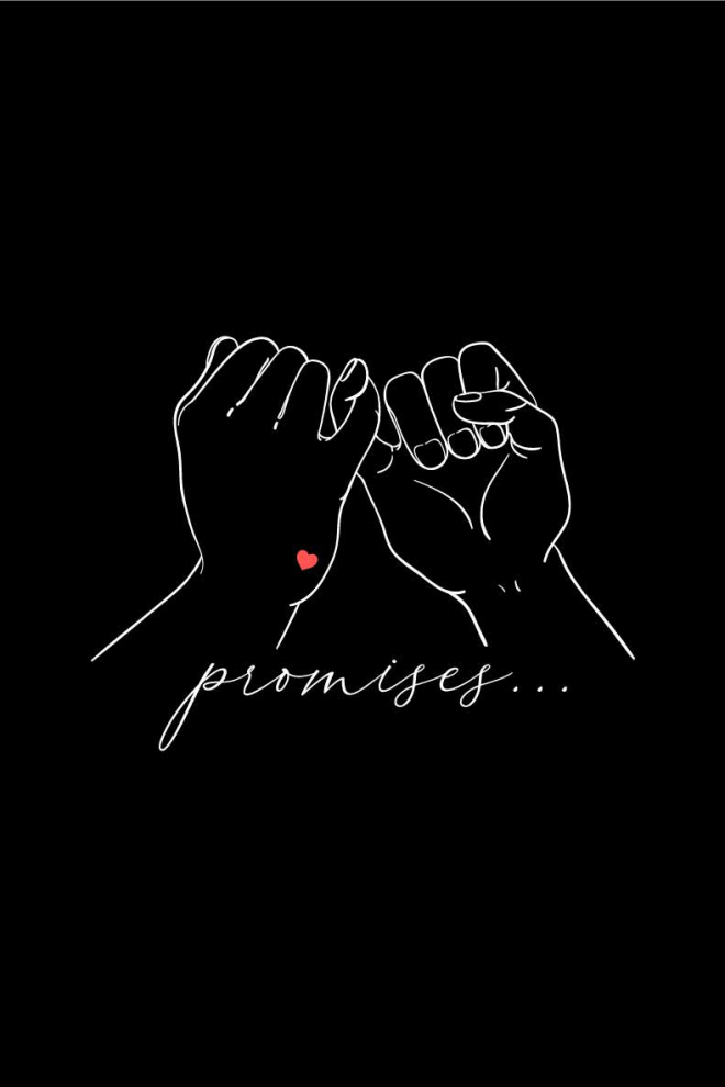 Футболка з написом "Promises" T-SHIRT MEN UNIQUE PRINT 4601/010, black M00024 (чорний)