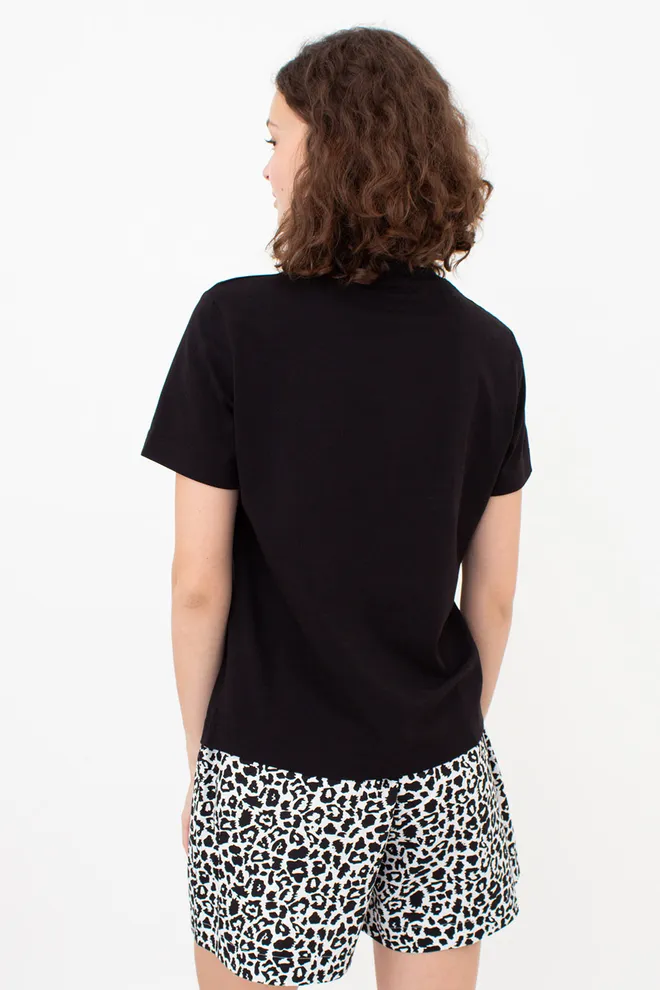 Бавовняна футболка T-SHIRT BASIC NECK FLEX 4815/010 Giulia (black), чорний