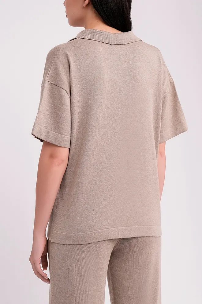 Трикотажное поло FREYJA CTN 7501/230 Giulia (light brown), коричневый