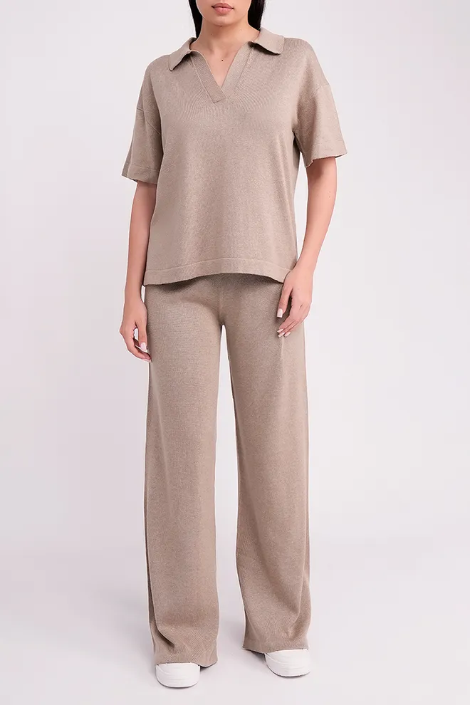 Трикотажное поло FREYJA CTN 7501/230 Giulia (light brown), коричневый