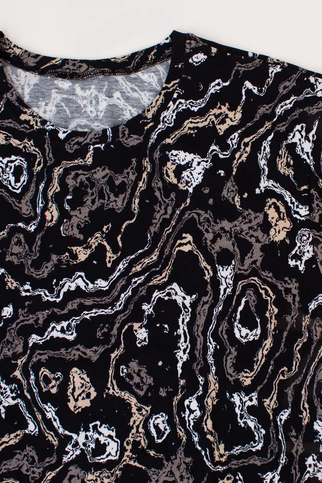 Футболка чоловіча принтована COUNTRY PRINT 4601/010 Giulia (abstract print), чорний