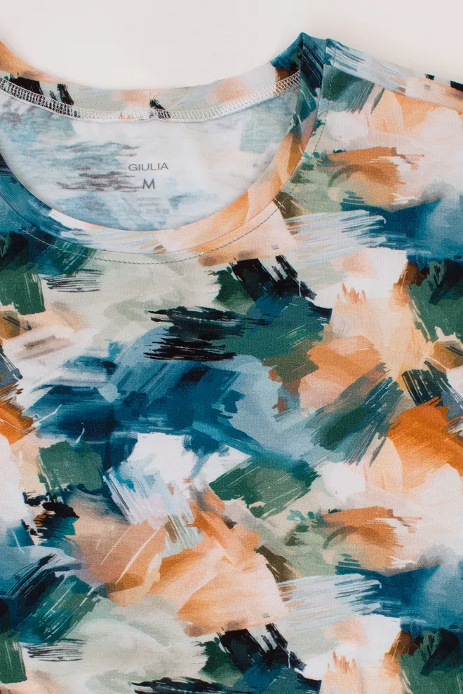 Футболка чоловіча принтована COUNTRY PRINT 4601/010 Giulia (watercolor pattern), блакитний