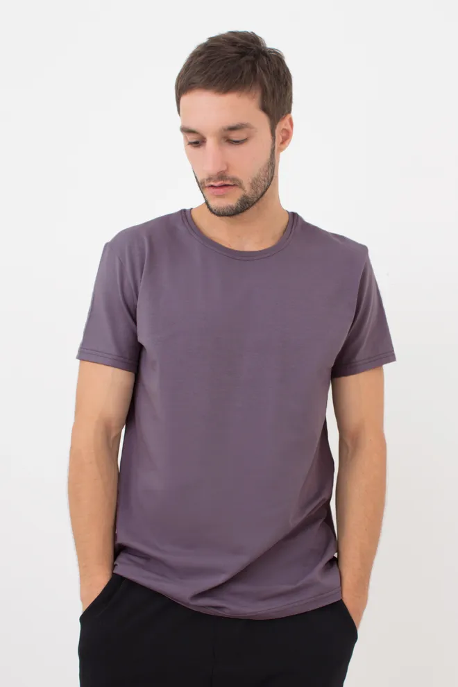 Футболка чоловіча T-SHIRT CLASSIC MEN 4601/010 Giulia (muted mauve), фіолетовий