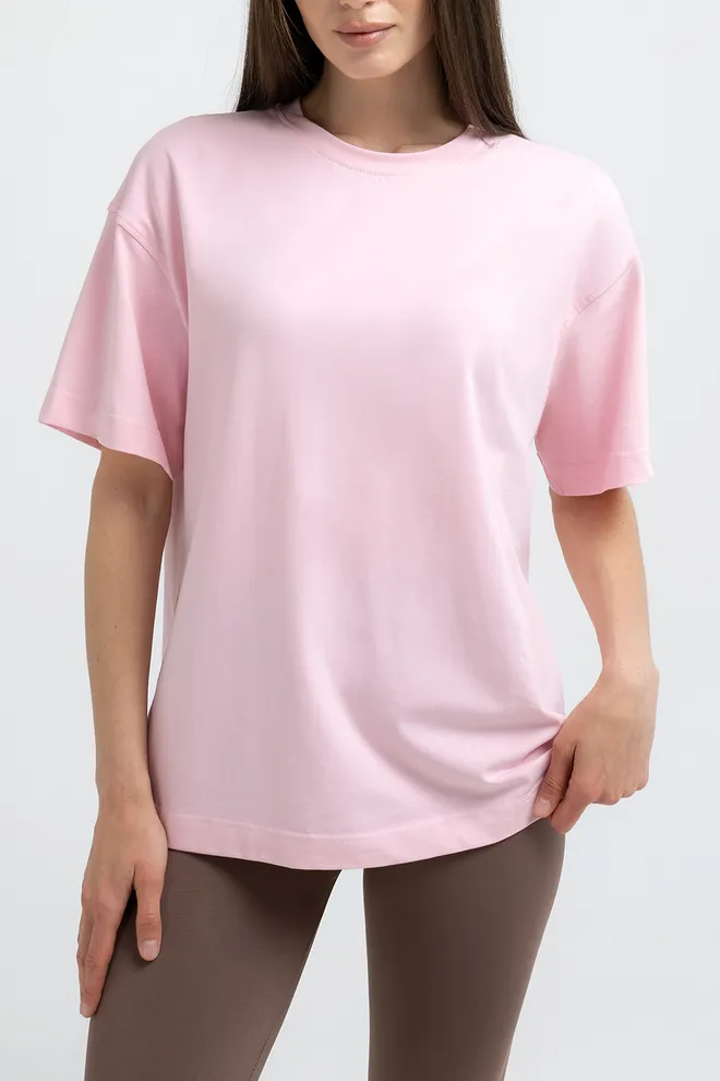 Футболка оверсайз T-SHIRT BASIC 4825/010 Giulia (pale pink), розовый